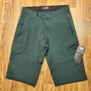 100%‎ Ridecamp Mountain Bike Shorts Men 28 Forest Green Cycling New